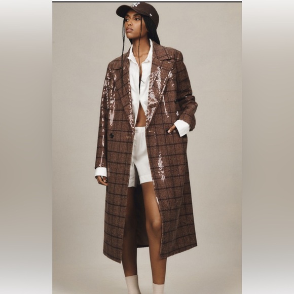 Avec Les Filles Jackets & Blazers - Avec les Filles plaid sequin coat